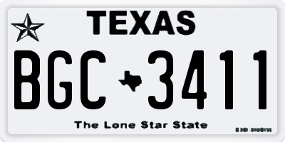 TX license plate BGC3411