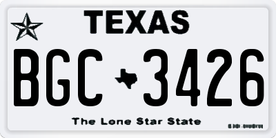 TX license plate BGC3426