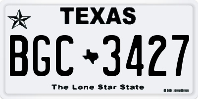 TX license plate BGC3427