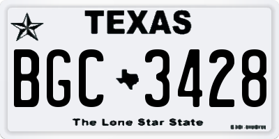 TX license plate BGC3428