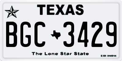 TX license plate BGC3429