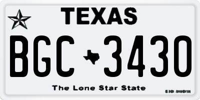 TX license plate BGC3430