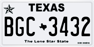 TX license plate BGC3432