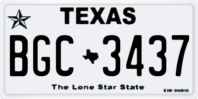 TX license plate BGC3437