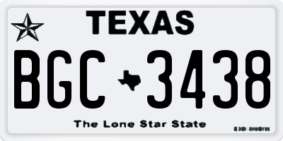 TX license plate BGC3438