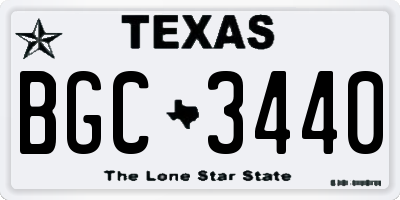 TX license plate BGC3440