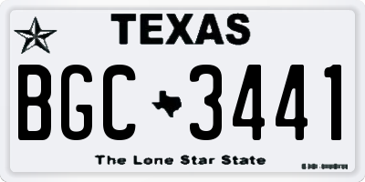 TX license plate BGC3441