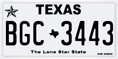 TX license plate BGC3443