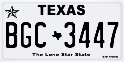 TX license plate BGC3447