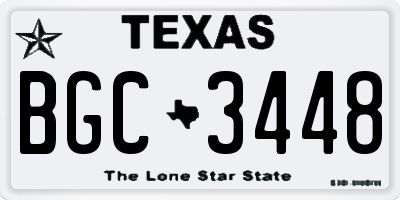 TX license plate BGC3448