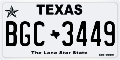 TX license plate BGC3449