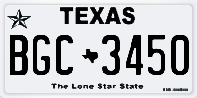 TX license plate BGC3450