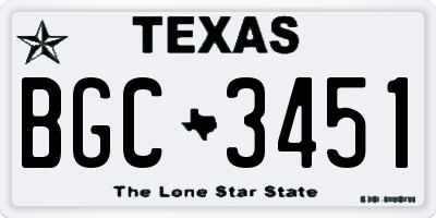 TX license plate BGC3451