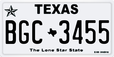 TX license plate BGC3455