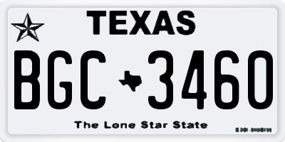 TX license plate BGC3460