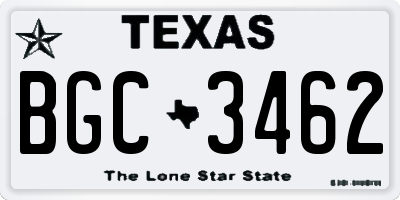 TX license plate BGC3462