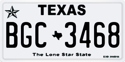 TX license plate BGC3468