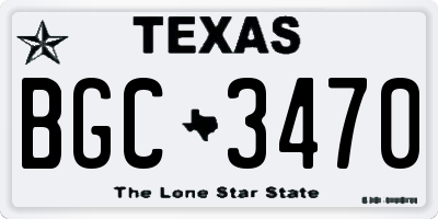 TX license plate BGC3470