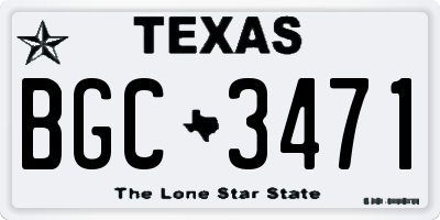 TX license plate BGC3471