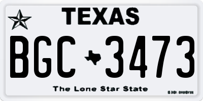 TX license plate BGC3473
