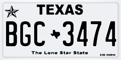 TX license plate BGC3474