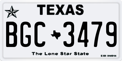 TX license plate BGC3479