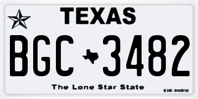 TX license plate BGC3482