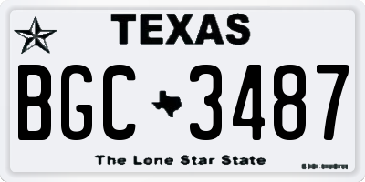 TX license plate BGC3487