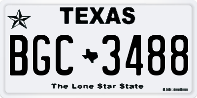 TX license plate BGC3488