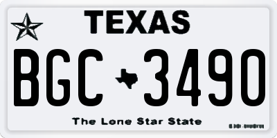TX license plate BGC3490