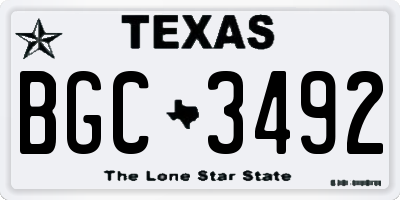 TX license plate BGC3492
