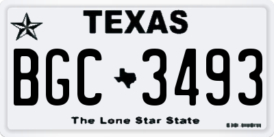TX license plate BGC3493