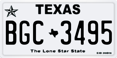 TX license plate BGC3495