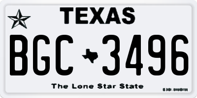 TX license plate BGC3496