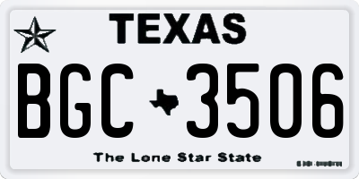 TX license plate BGC3506