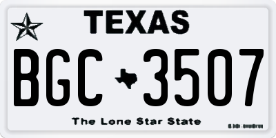 TX license plate BGC3507