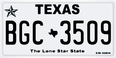 TX license plate BGC3509