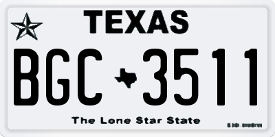 TX license plate BGC3511
