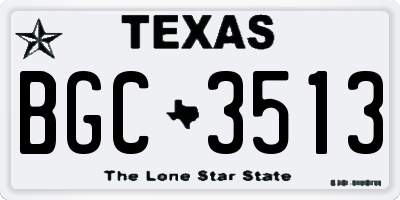 TX license plate BGC3513