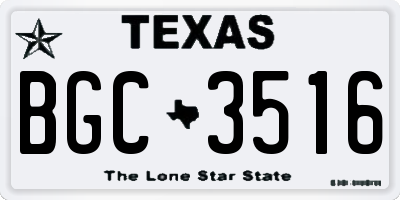 TX license plate BGC3516