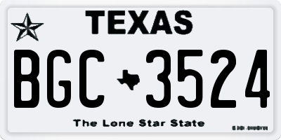 TX license plate BGC3524
