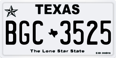 TX license plate BGC3525