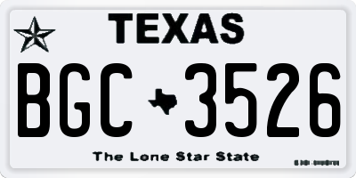 TX license plate BGC3526