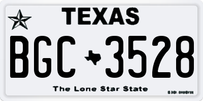 TX license plate BGC3528