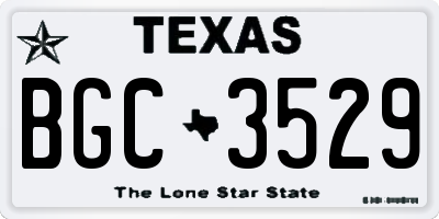 TX license plate BGC3529