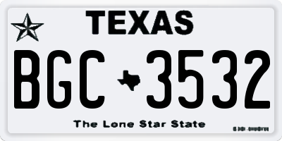 TX license plate BGC3532