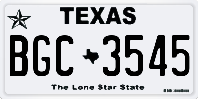 TX license plate BGC3545