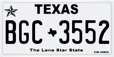 TX license plate BGC3552
