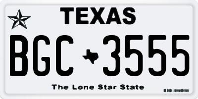 TX license plate BGC3555