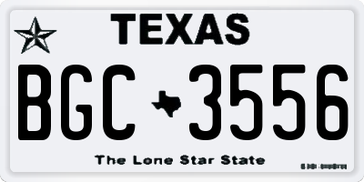 TX license plate BGC3556